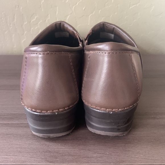 Lands End Brown Leather Slip On Slip Resistant Professional Clogs‎ Shoes Size 10 - Picture 6 of 9